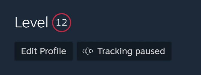 The Pulse button on a Steam profile reading Tracking paused